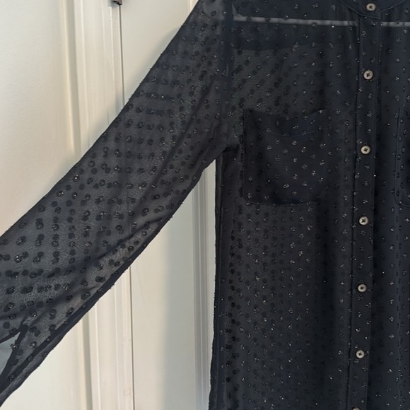 Abercrombie & Fitch Dot Metallic Button Down Blouse size S - Picture 8 of 13